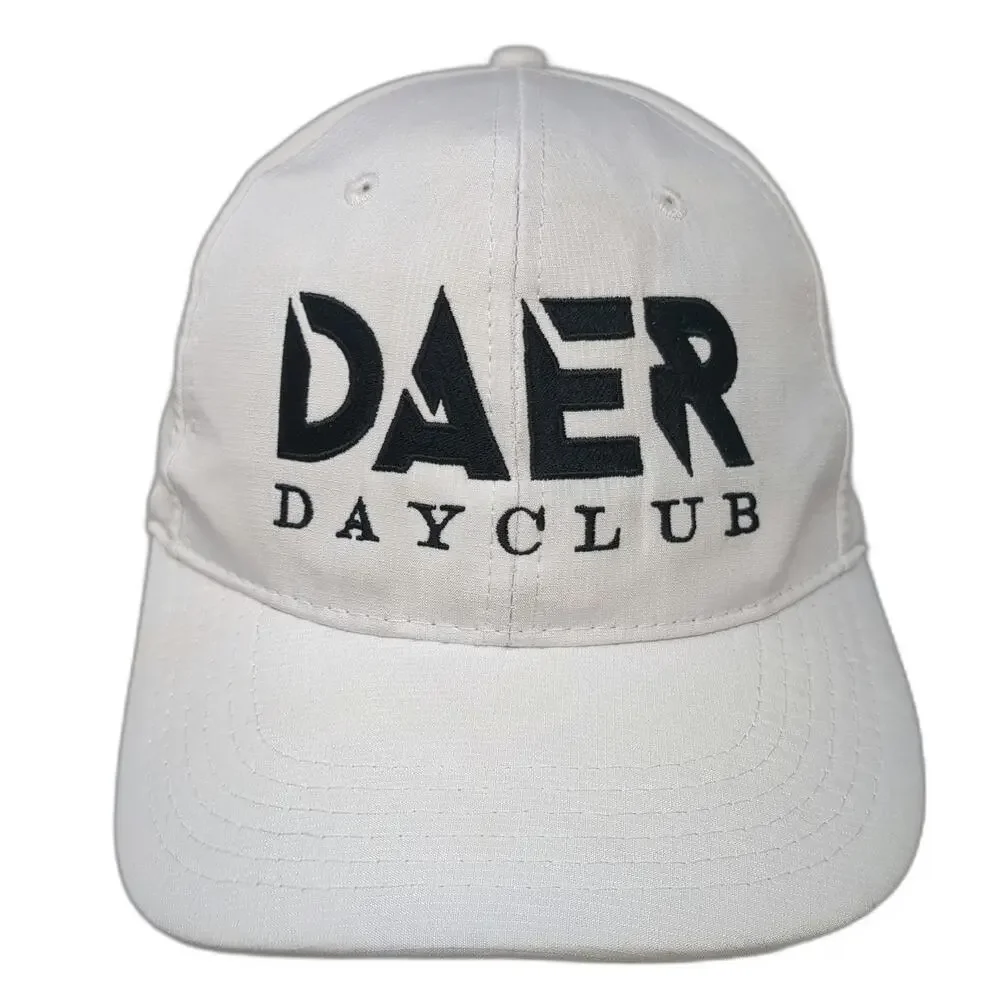 DAER Dayclub Embroidered Baseball Cap White One Size Strapback Adjustable Hat